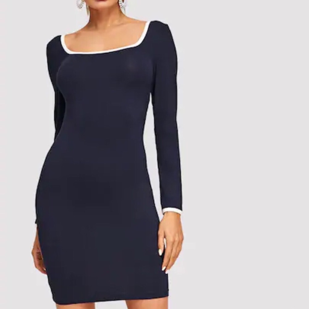 Contrast Trim Dress